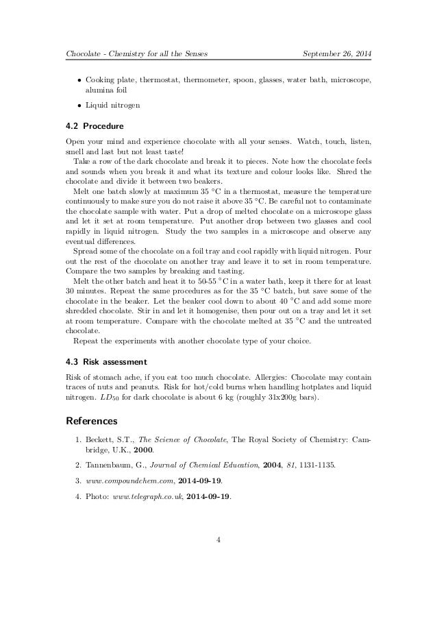 Chocolate experiments for science lessons