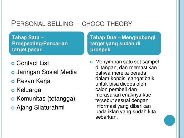 IMC - Personal Selling "Choco T
