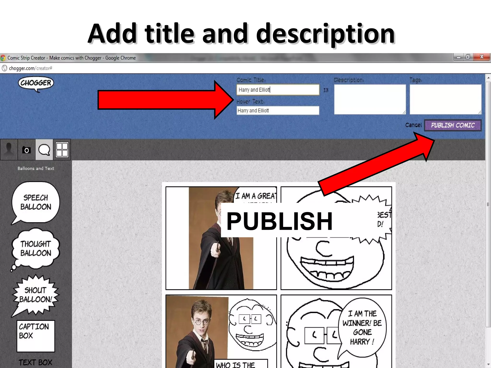 Add title and description




           PUBLISH
 