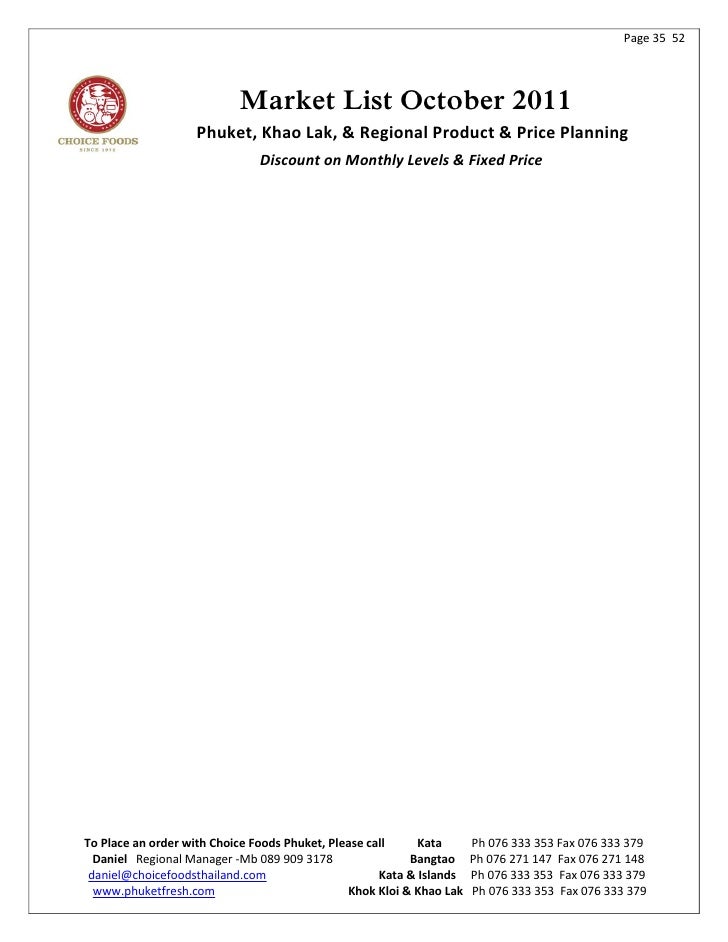 Choice Phuket October