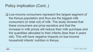 Estimating the effects of a change in dairy policy on infants’ milk intake in Kenya and Tanzania