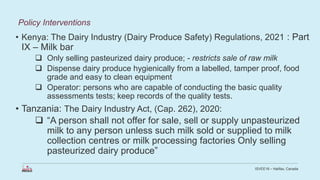 Estimating the effects of a change in dairy policy on infants’ milk intake in Kenya and Tanzania
