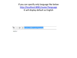 If you can specify only language like below
http://localhost:8081/router?language
It will display default as English
 