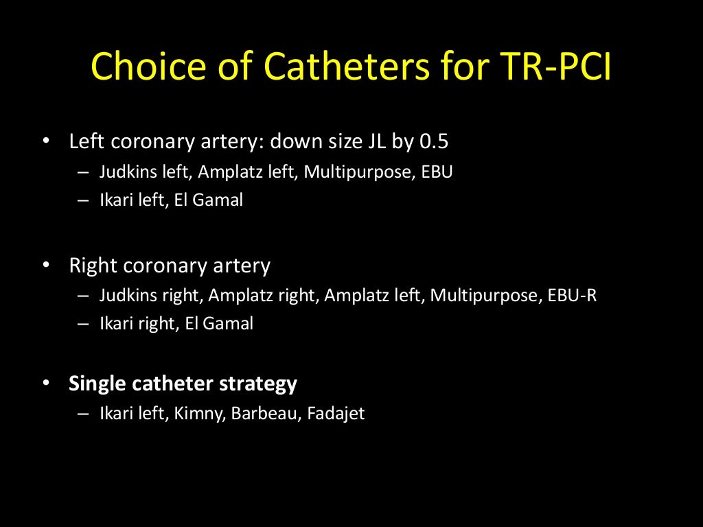 Choice of guiding catheters in PCI