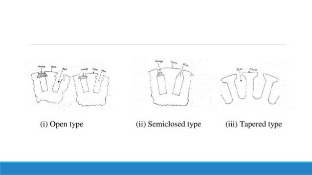 Types of stator slots in induction motor