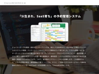 【予約管理システムChoiceRESERVE】ご紹介資料