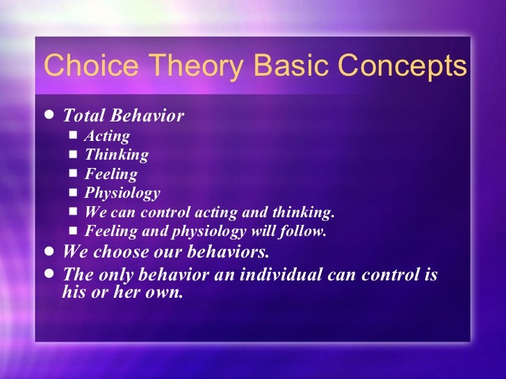 Choice theory reality therapy