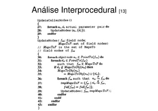 Análise Interprocedural [13]
 