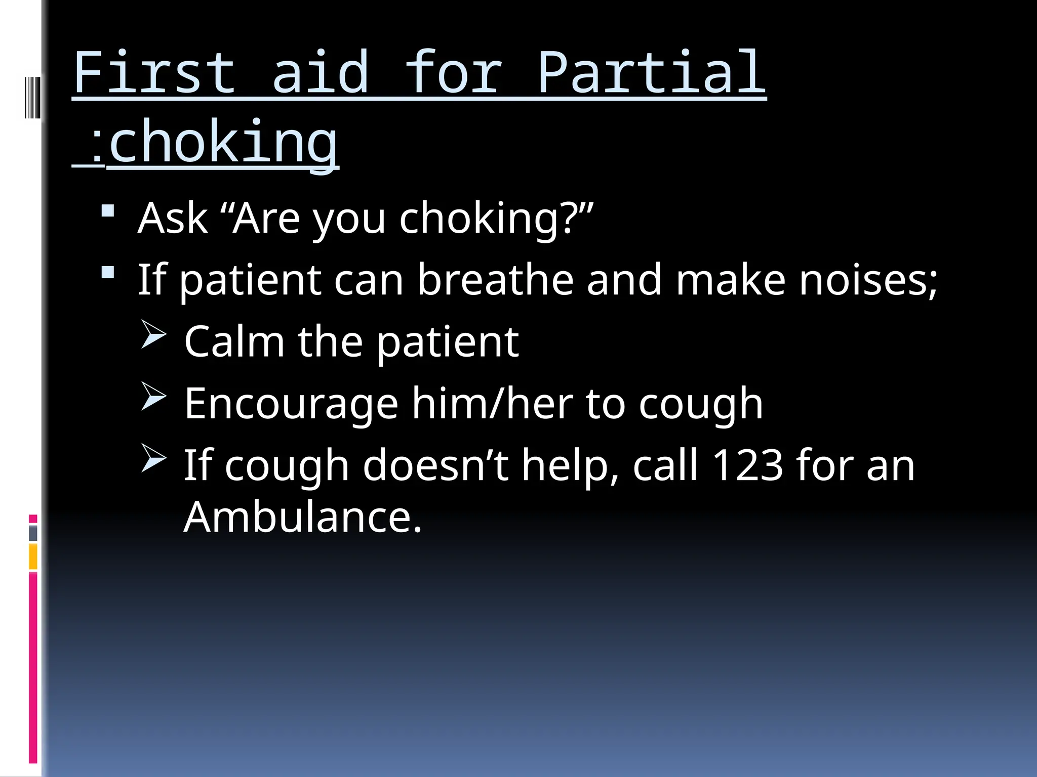 Choking Management, for a school student | PPTX
