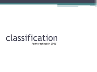 classificationFurther refined in 2003
 