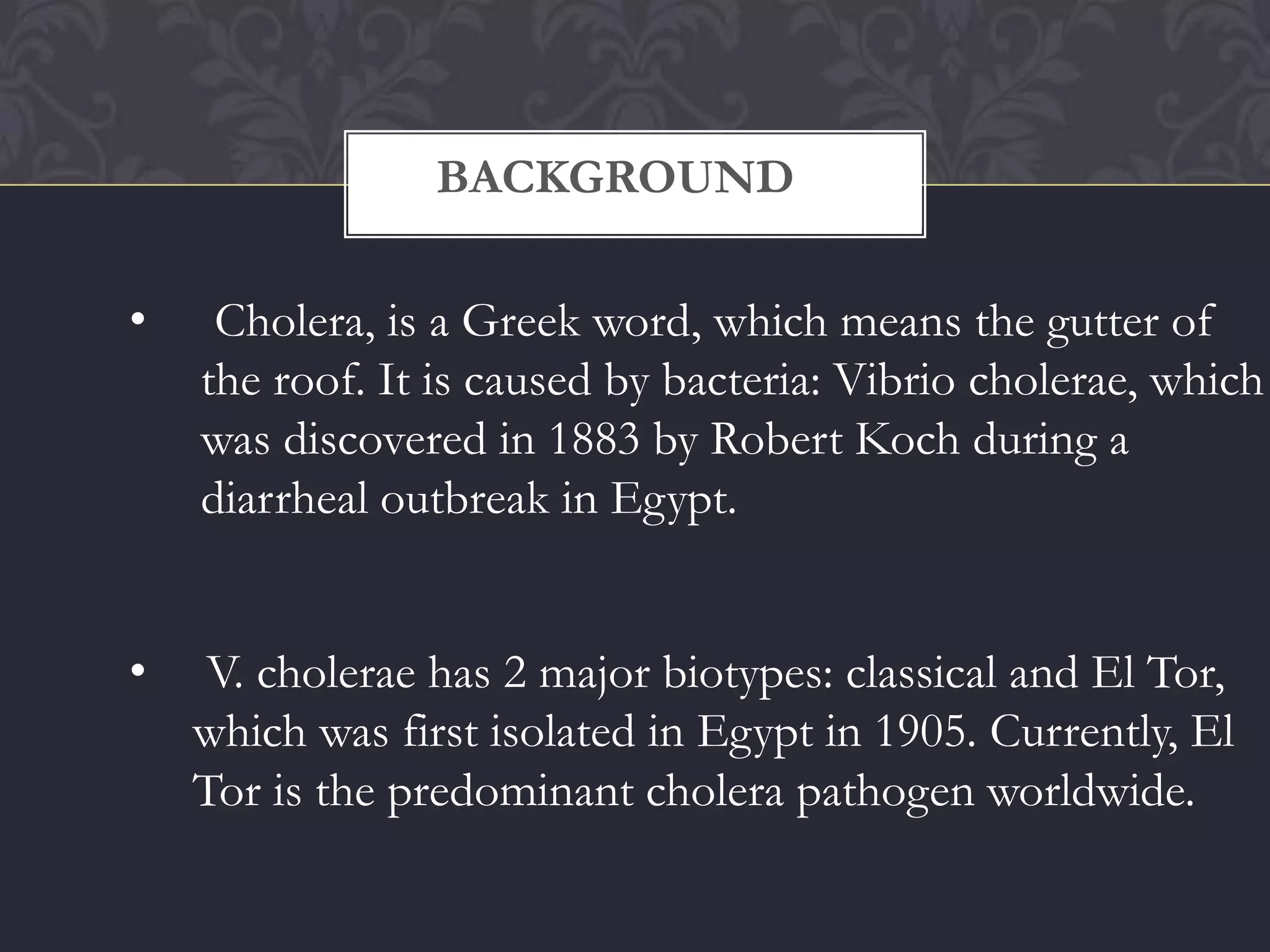 Cholera ppt | PPTX