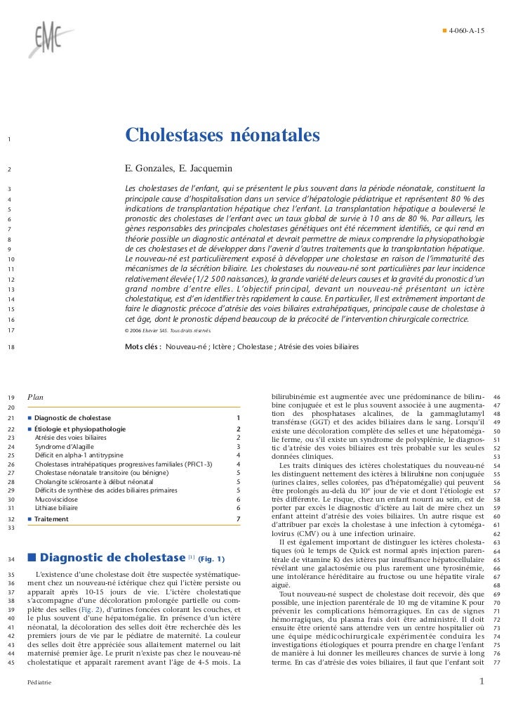 Cholestases Neonatales Definitions