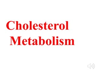 Cholesterol
Metabolism
 
