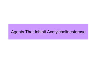 Agents That Inhibit Acetylcholinesterase 