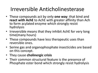 Med chem Lecture on Cholinergics and anticholinesterases | PPTX
