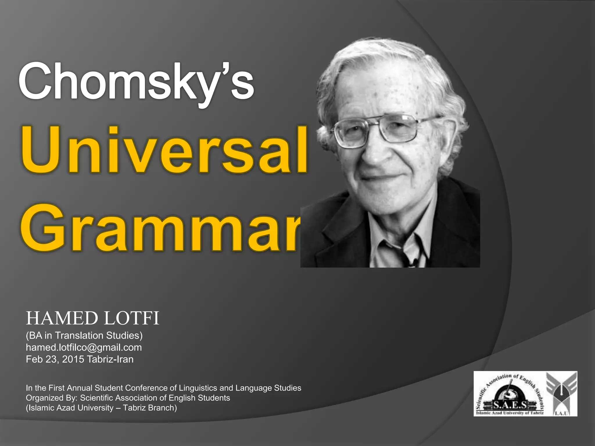 Chomsky's Universal Grammar | PPTX