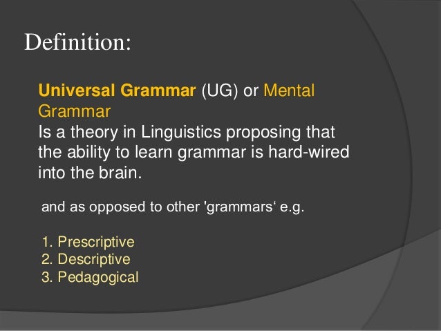 chomsky universal grammar theory
