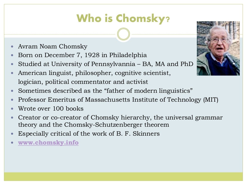 Chomsky’s and skinner’s theory of language acquisition
