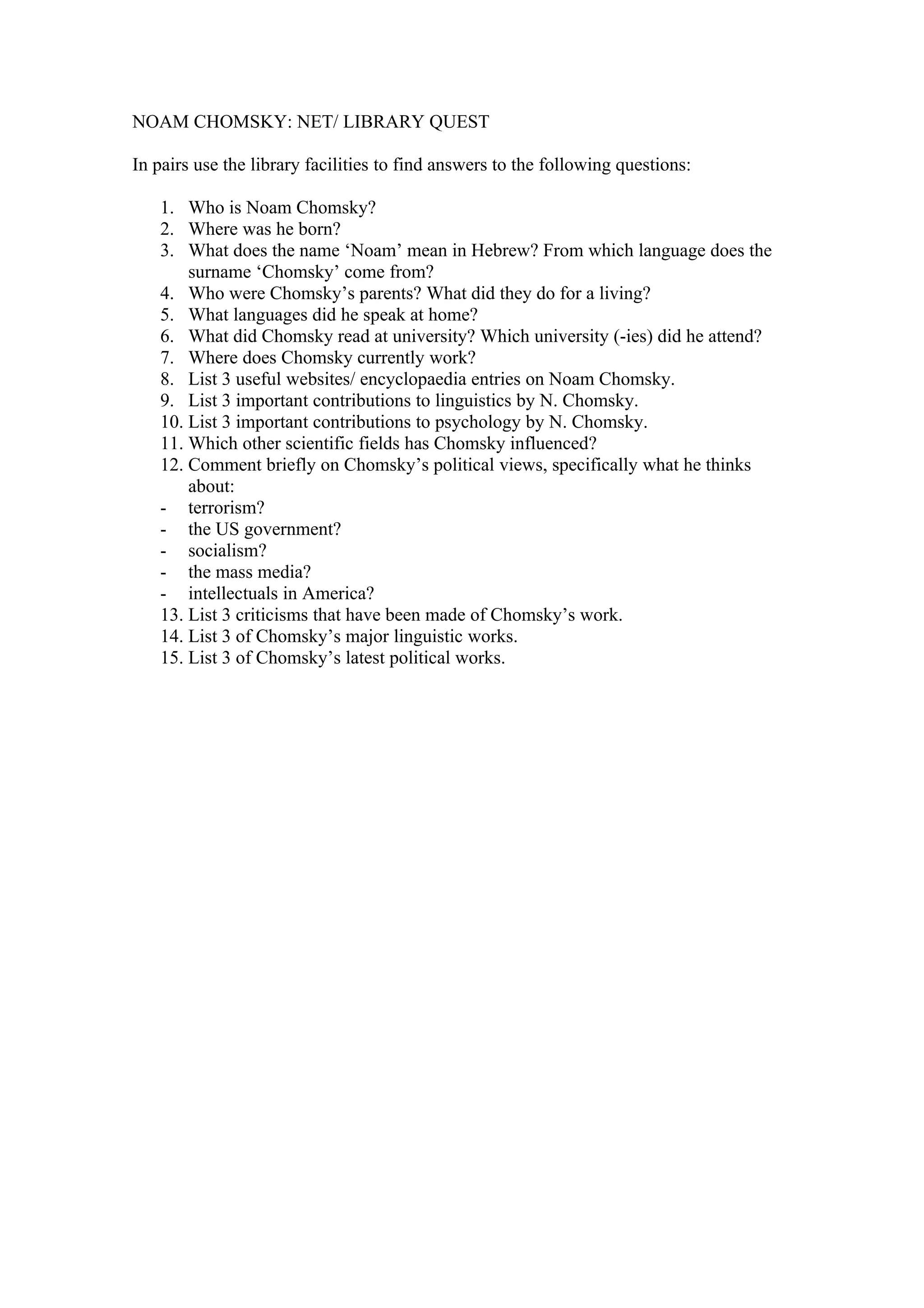 Chomsky webquest PDF Chomsky webquest PDF