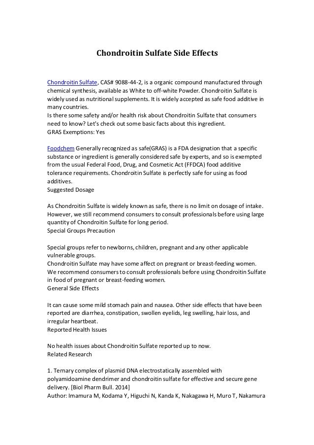 Chondroitin sulfate side effects