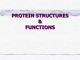 PROTEIN STRUCTURES & FUNCTIONS 