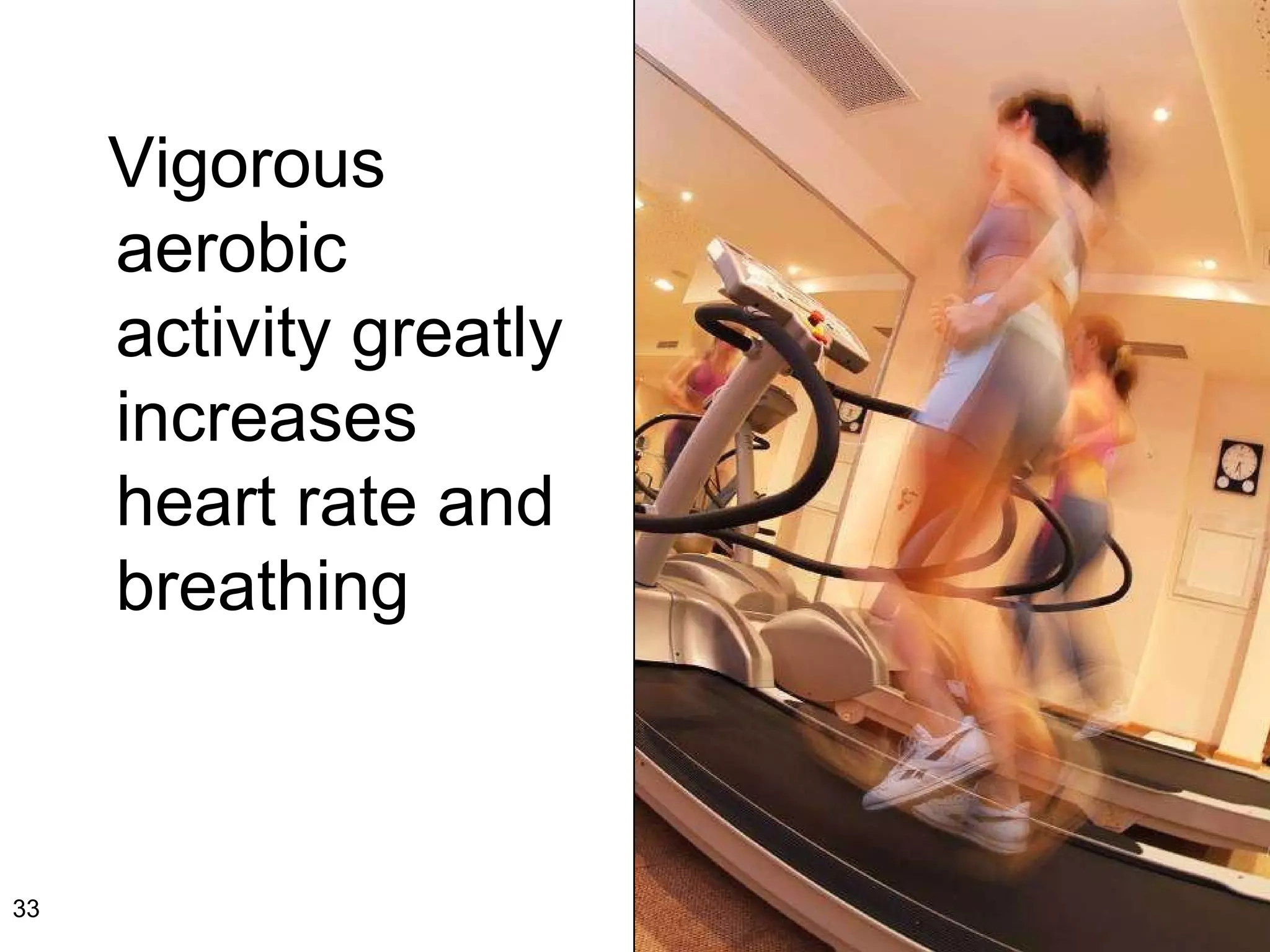 Vigorous aerobic  activity greatly increases heart rate and breathing 