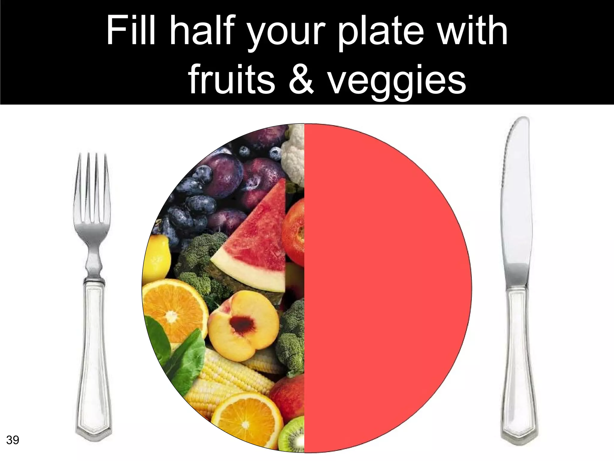 Fill half your plate with fruits & veggies 