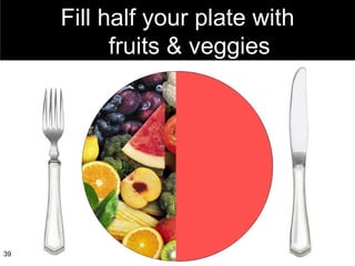 Fill half your plate with fruits & veggies 