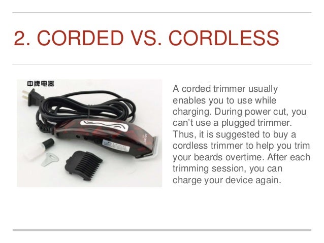 difference between corded and cordless trimmer