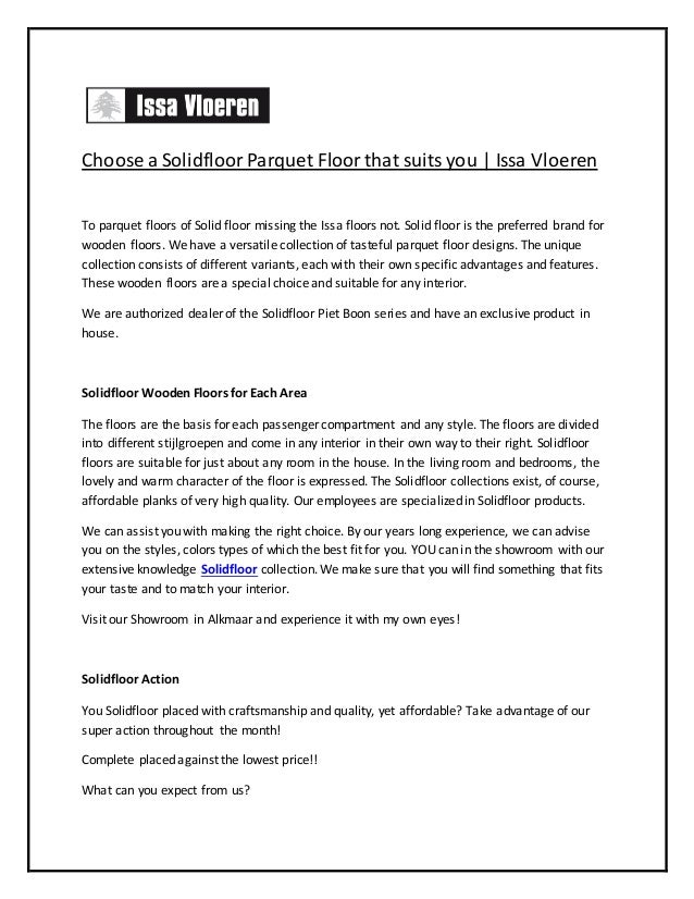 Choose A Solidfloor Parquet Floor That Suits You Issa Vloeren