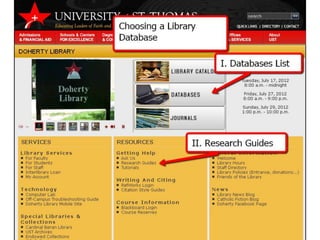 Choose a Library Database
