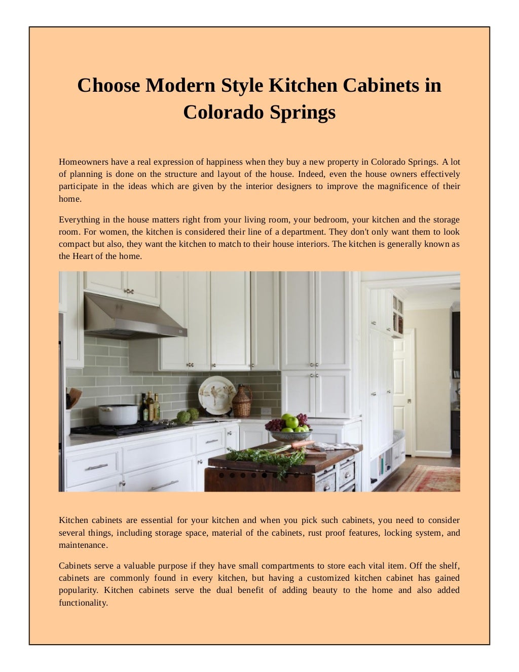 Choose Modern Style Kitchen Cabinets in Colorado Springs