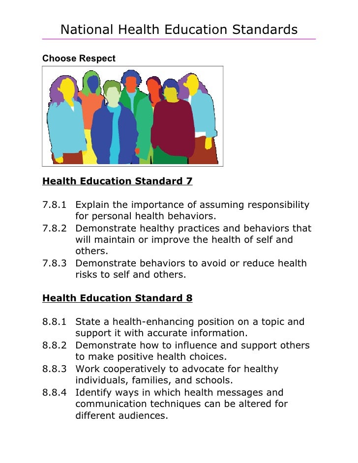 Choose Respect National Health Standards