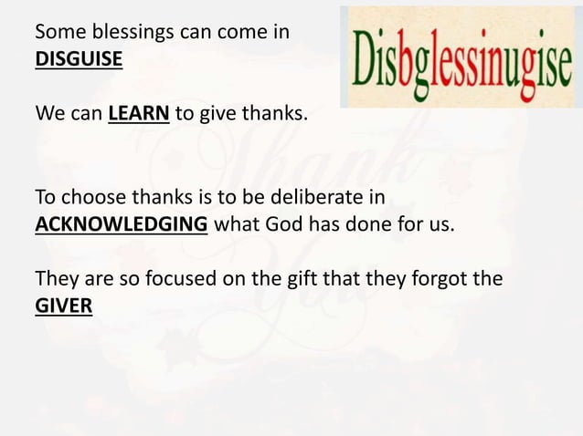 Choose thanks part 1 (blessing of thanks luke 17 11 19) | PPTX ...