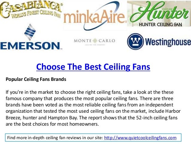 Choose The Best Ceiling Fans 2015