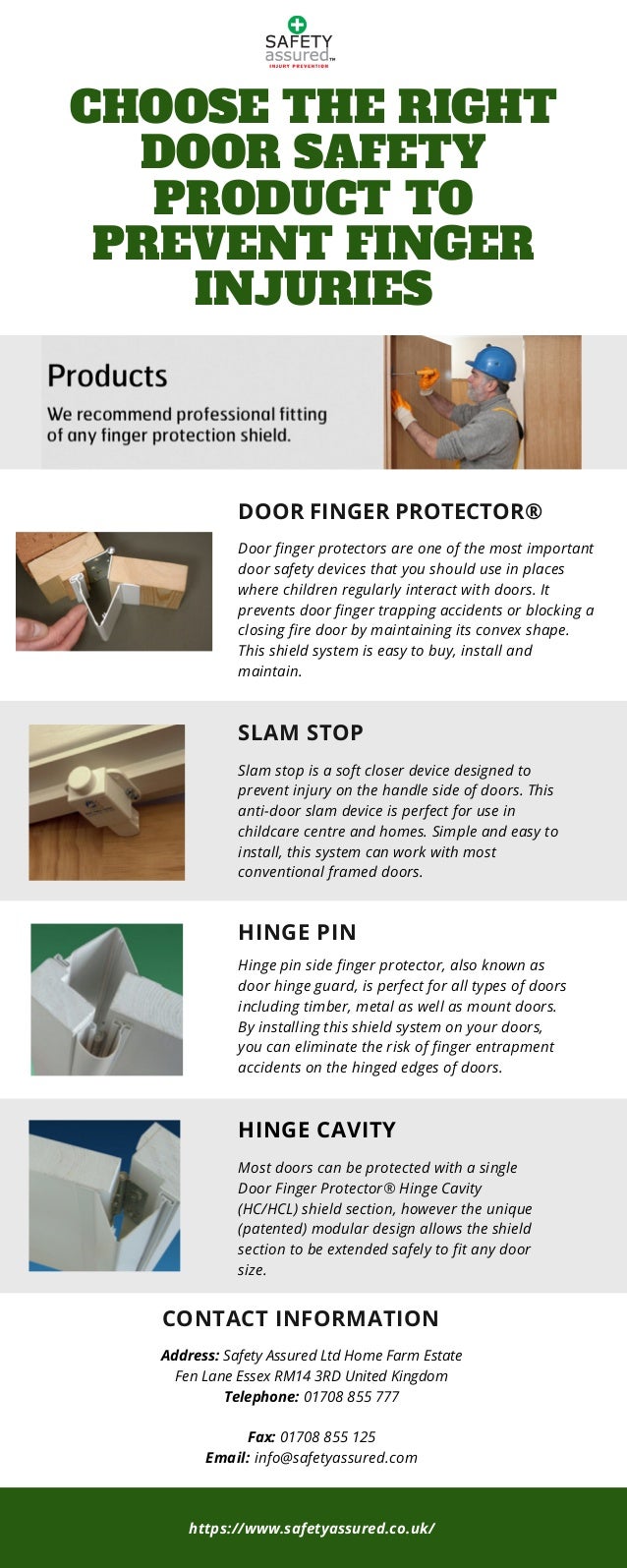 Door finger protection guard for hinge pin side of door