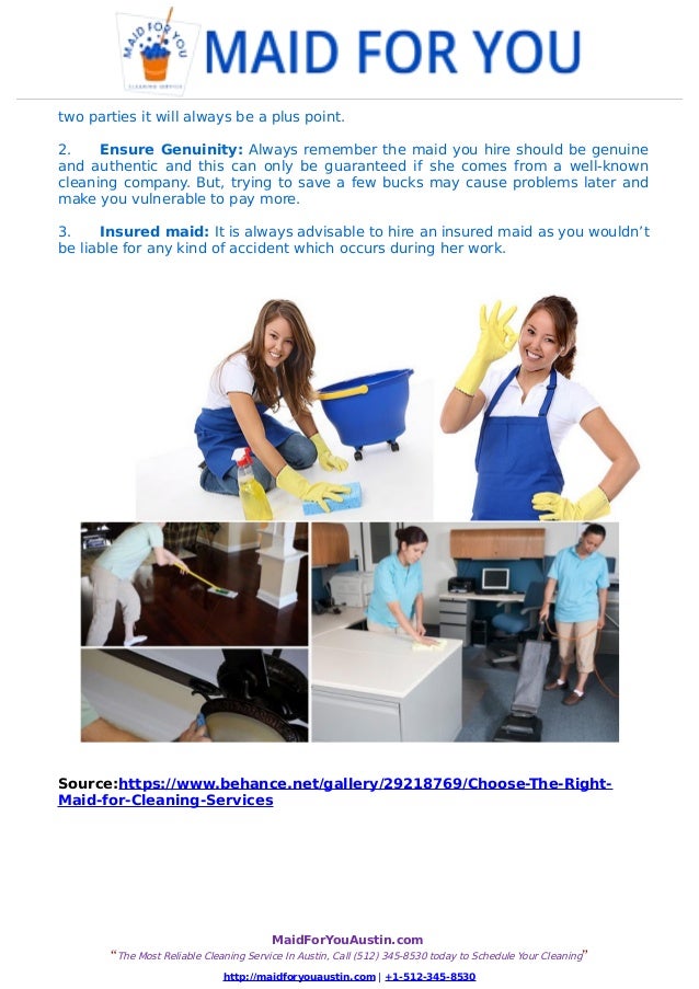 Choose The Right Maid For Cleaning Services!