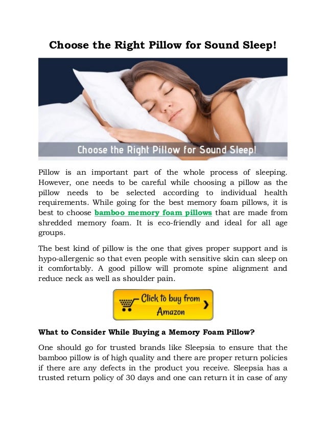 choosing the right pillow neck pain