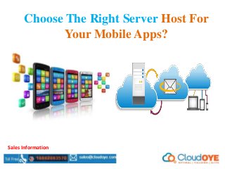 Choose The Right Server Host For
Your Mobile Apps?
Sales Information
 