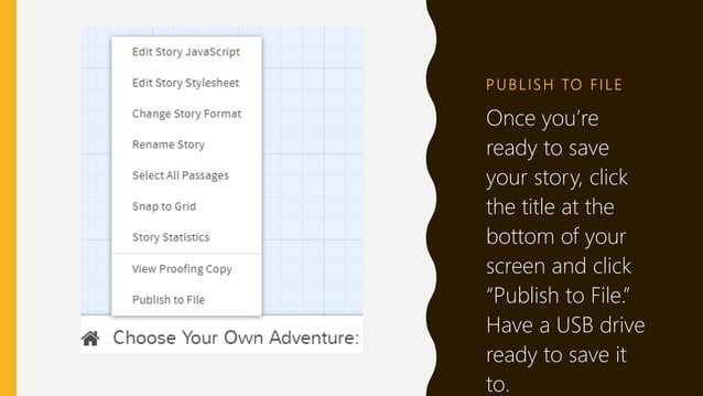 Writing a Choose Your Own Adventure Story in Twine | PPT