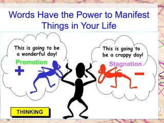 Words Have the Power to Manifest
Things in Your Life
Promotion Stagnation
15
 