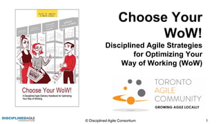 © Disciplined Agile Consortium 1
Choose Your
WoW!
Disciplined Agile Strategies
for Optimizing Your
Way of Working (WoW)
 