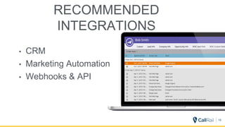 RECOMMENDED
INTEGRATIONS
15
• CRM
• Marketing Automation
• Webhooks & API
 