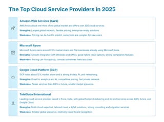 Choosing the Right Cloud Service Provider: 2025 | PDF