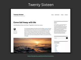 Twenty Sixteen
https://wordpress.org/themes/twentysixteen/
 