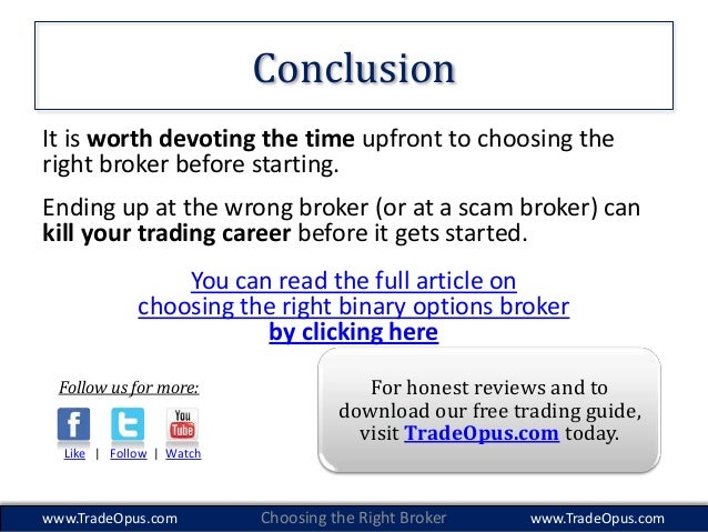 Choosing a binary options broker