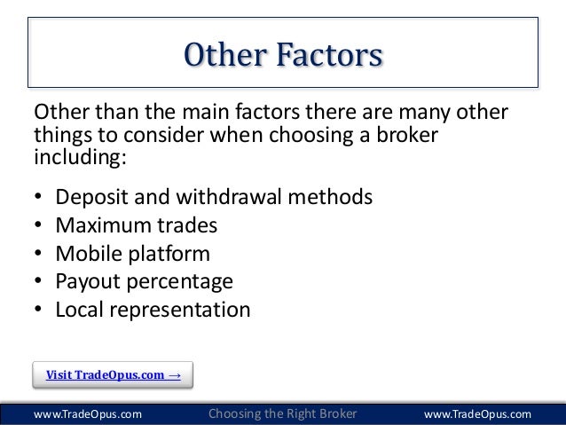 Choosing a binary options broker