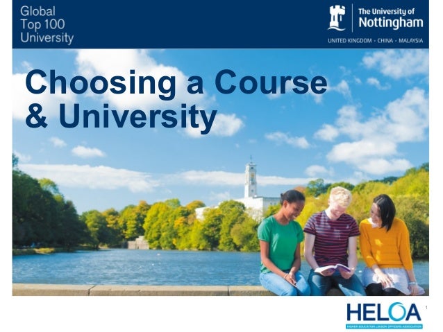 Choosing A Course And University Choosing A Course And University