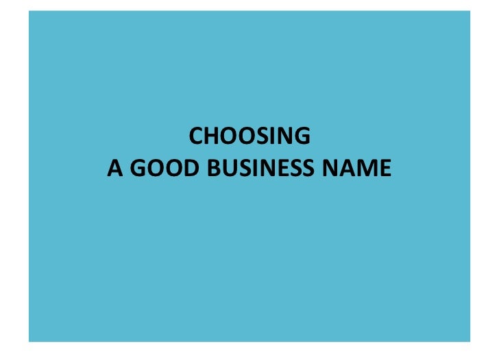 choosing a good company name