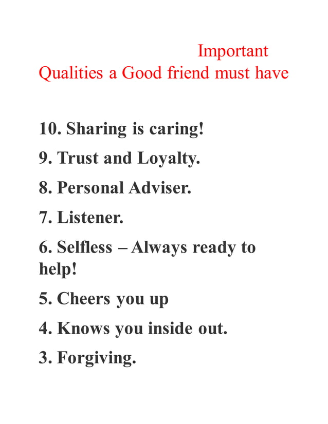 essay good friend qualities